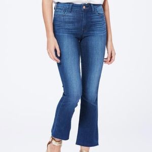Paige Colette Crop Flare High Rise Jeans raw hem
